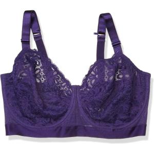 City Chic Womens Longline Underwired Bra with Lace Cup(G Violet)