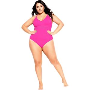 City Chic Women’s Plus Size 1 Piece – Lucia(Hot Pink)