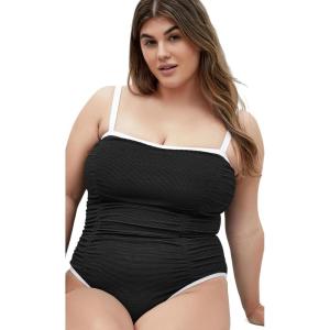 City Chic Women’s Plus Size 1 Piece Swimsuit – Corfu(Black)