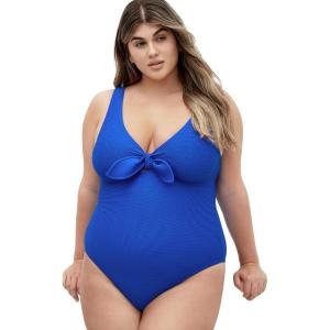 City Chic Women’s Plus Size 1 Piece Swimsuit – Valencia Underwire(Cobalt Blue)