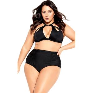 City Chic Women’s Plus Size Brief – Azores Bikini(Black)