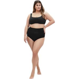 City Chic Women’s Plus Size Brief – Sardina Hi Waist Bikini(Black)