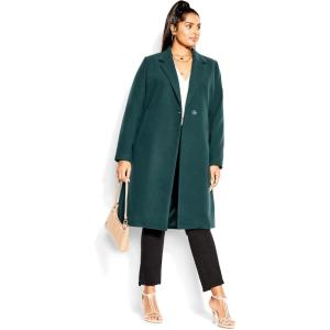 City Chic Women’s Plus Size Coat – Effortless Chic(Emerald)
