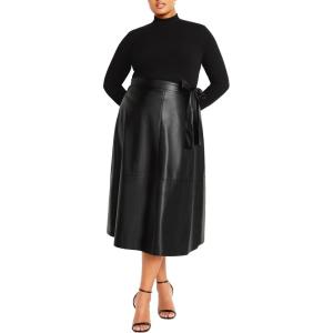 City Chic Women’s Plus Size Dress – Lola Mixed Media(Black)