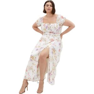 City Chic Women’s Plus Size Dress Abbigail Print.(Flirty Floral)