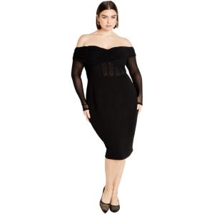 City Chic Women’s Plus Size Dress-Lana(Black)