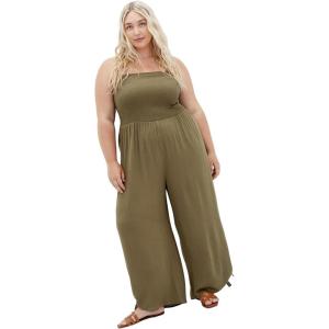 City Chic Women’s Plus Size Jumpsuit – Smocked(Masala)