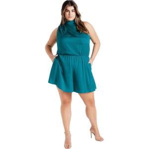 City Chic Women’s Plus Size Kiana Playsuit(Aqua)