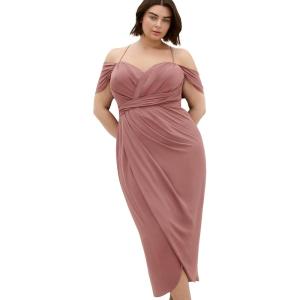 City Chic Women’s Plus Size Maxi Cocktail Dress – Entwine(Mocha)