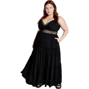 City Chic Women’s Plus Size Maxi Dress – Aura(Black)