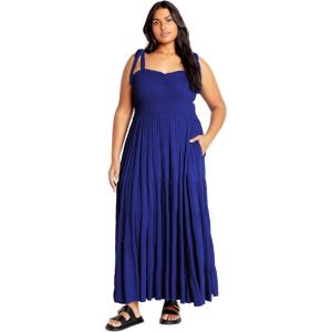 City Chic Women’s Plus Size Maxi Dress – Spot Sara(Cobalt)