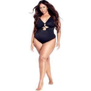 City Chic Women’s Plus Size Palma 1 Piece(Black)
