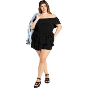 City Chic Women’s Plus Size Playsuit – Kiki(Black)