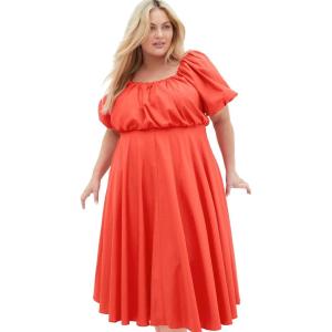 City Chic Women’s Plus Size Rosabella Dress(Sunset Coral)