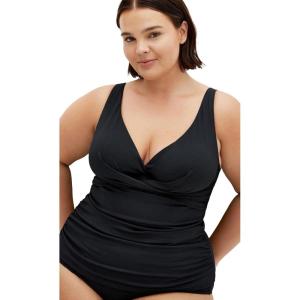 City Chic Women’s Plus Size Tankini – Sardinia Underwire(Black)
