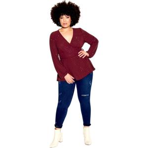 City Chic Women’s Plus Size Top – Bling Flirt(Ruby)