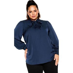 City Chic Women’s Plus Size Top – In Awe(Navy)