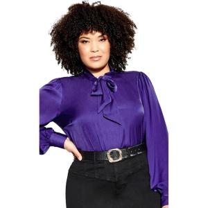 City Chic Women’s Plus Size Top – In Awe(Royal Purple)