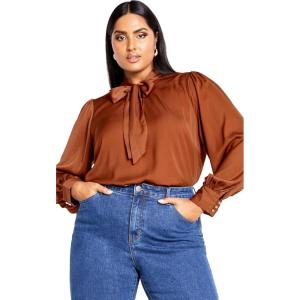 City Chic Women’s Plus Size Top – In Awe(Toffee)