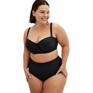 City Chic Women’s Plus Size Top – Maui Underwire Bikini(Black)
