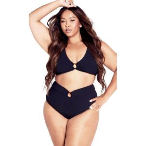 City Chic Women’s Plus Size Top – Persia Bikini(Black)