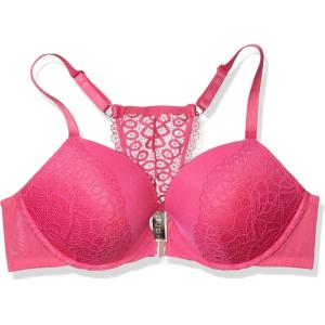 City Chic Womens Push Up Style Bra with Front Clasp and Lace Detail(Dd Hot Pink)