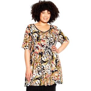 City Chic Women’s Tunic-Swing Panel Print(Floatation)
