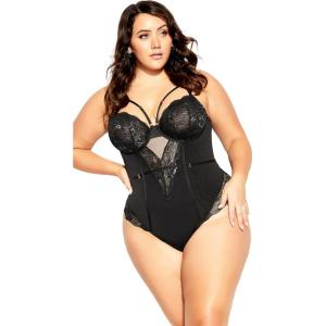 City Chic womens Plus Size Blythe Uw Bodysuit(Black)