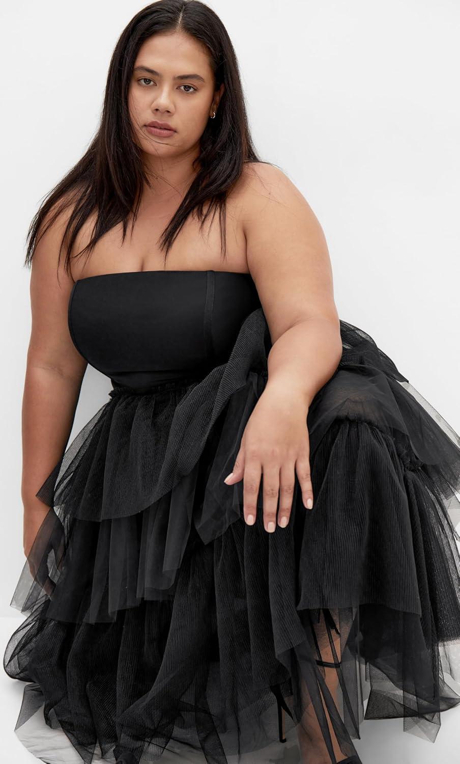 image:imageCity Chic Plus Size Maxi Dress Tulle Sweetheart Black