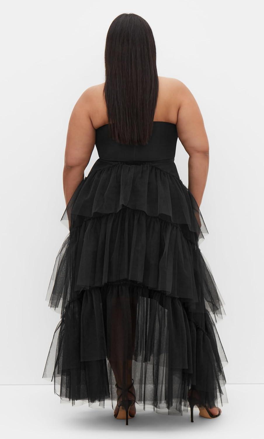 image:imageCity Chic Plus Size Maxi Dress Tulle Sweetheart Black