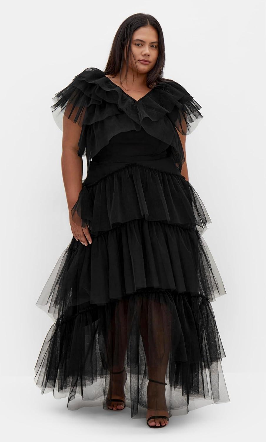 image:imageCity Chic Plus Size Maxi Dress Tulle Sweetheart Black
