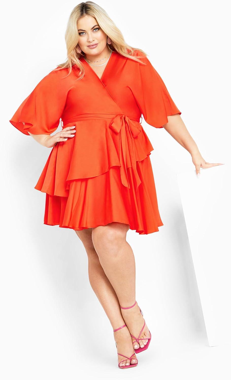 image:imageCity Chic Womens City Chic Plus Size Dress Fallon in TomatoTomato