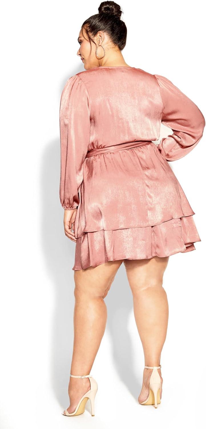 image:imageCity Chic Womens City Chic Plus Size Dress Twisted RuffleDusty Peach