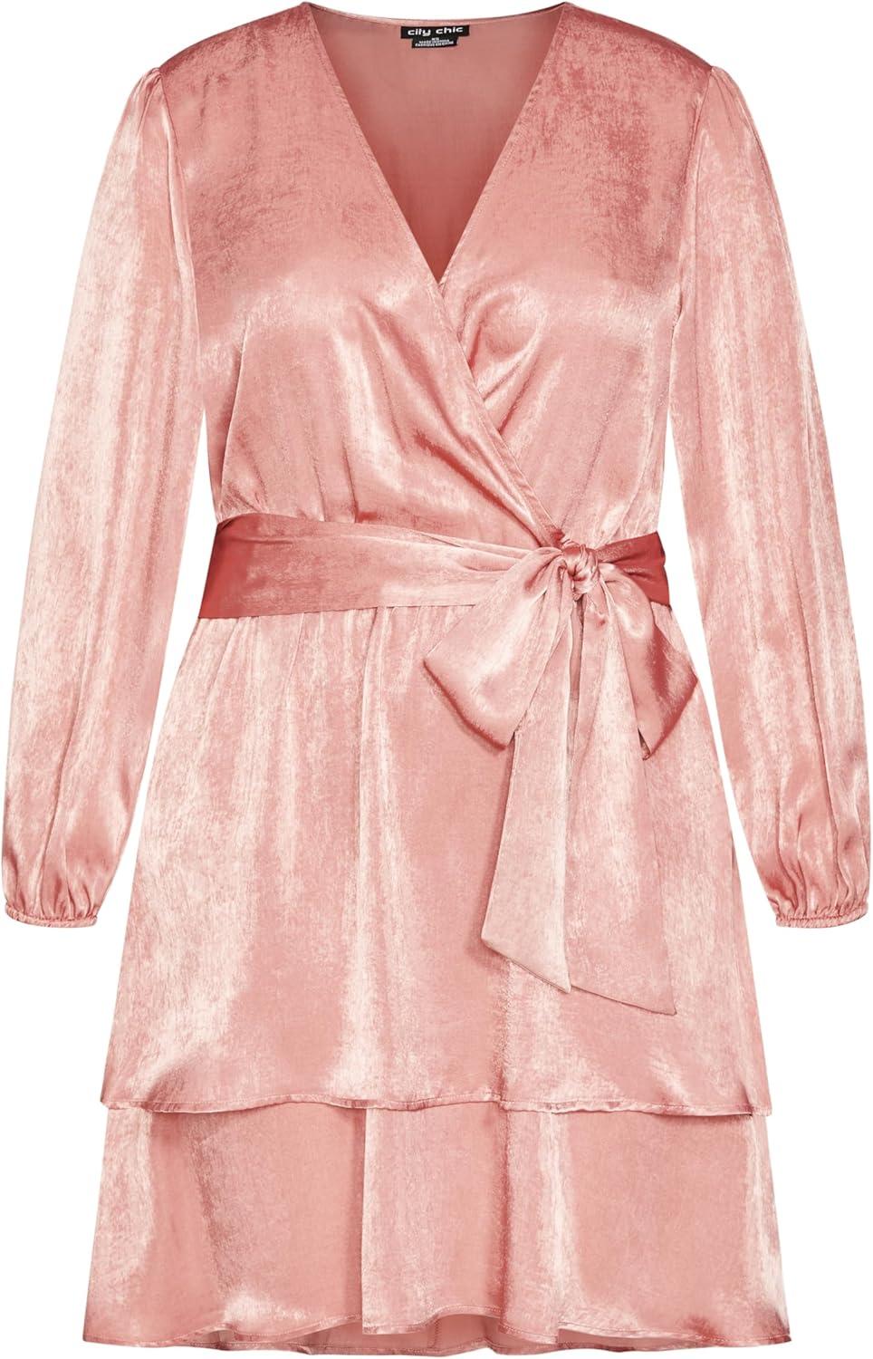 image:imageCity Chic Womens City Chic Plus Size Dress Twisted RuffleDusty Peach