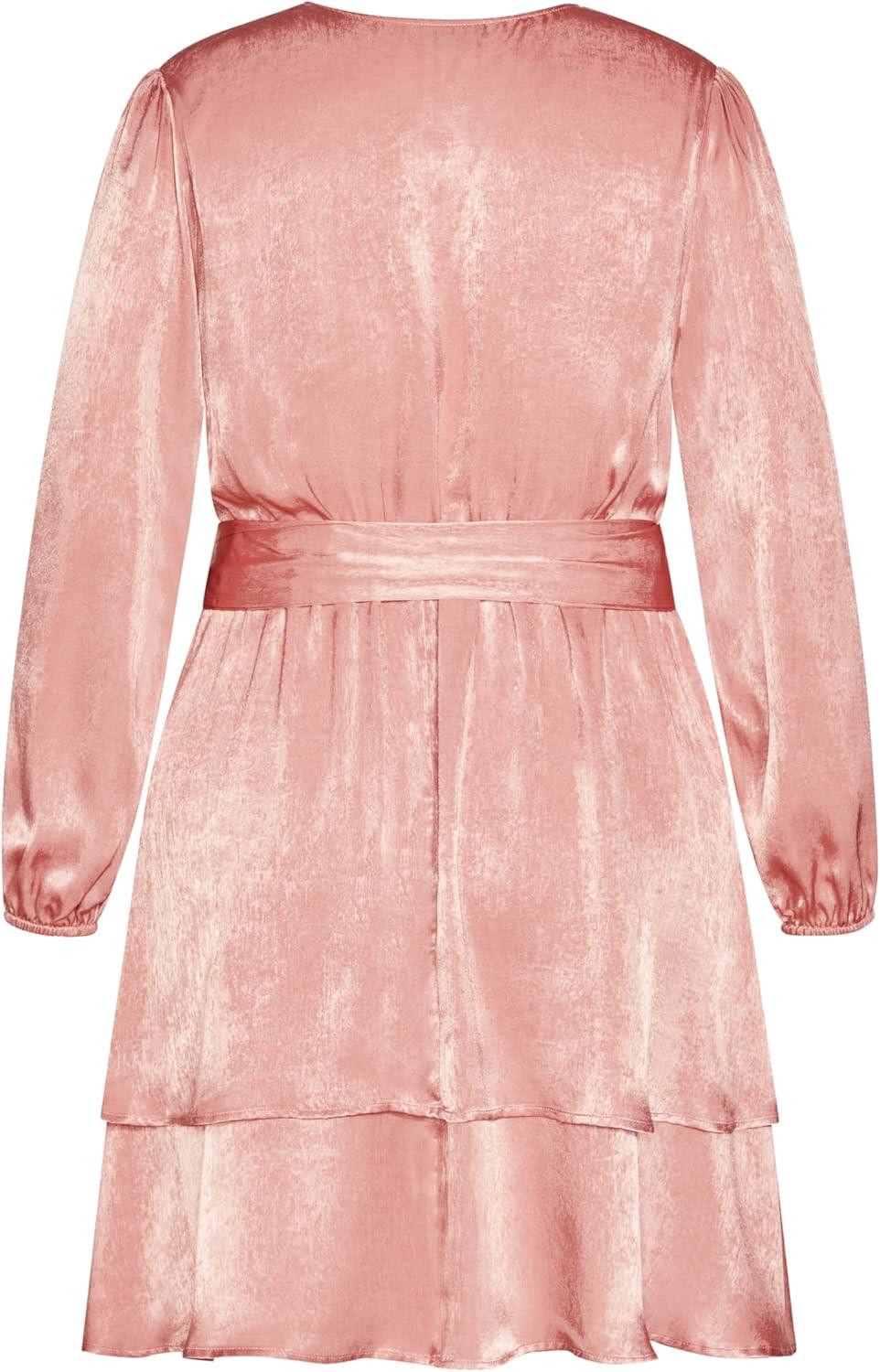 image:imageCity Chic Womens City Chic Plus Size Dress Twisted RuffleDusty Peach