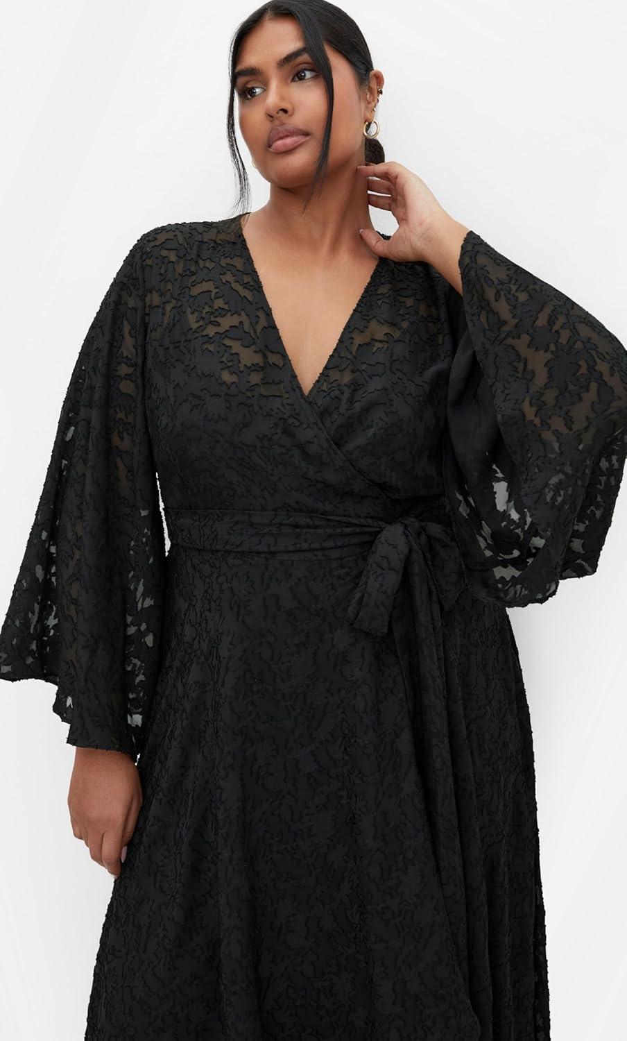 image:imageCity Chic Womens Dress Fleetwood Jacquard MaxiBlack
