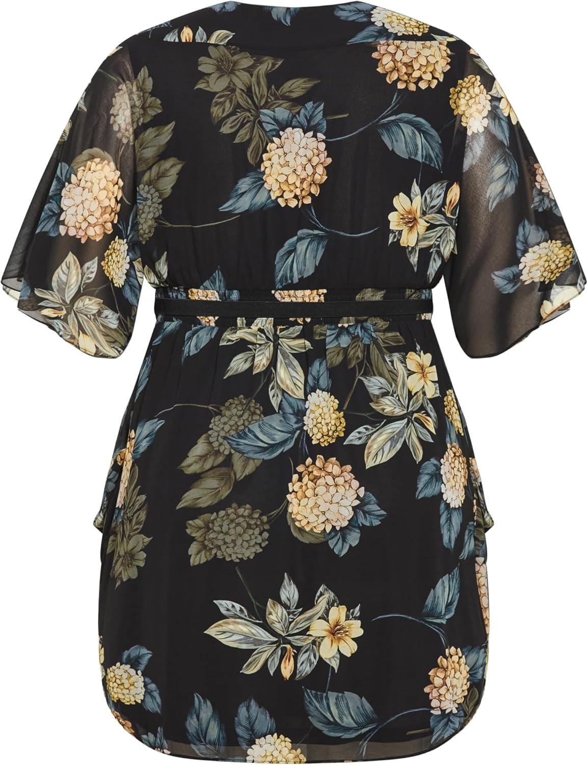 image:imageCity Chic Womens Dress Wrap Golden FlGolden Hydrangea