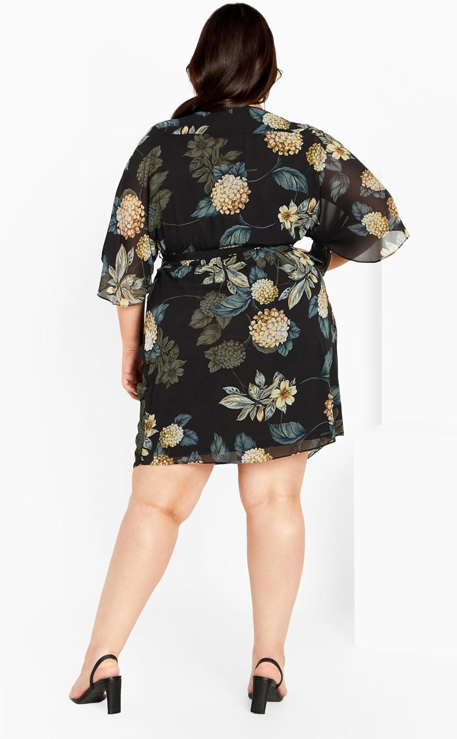 image:imageCity Chic Womens Dress Wrap Golden FlGolden Hydrangea