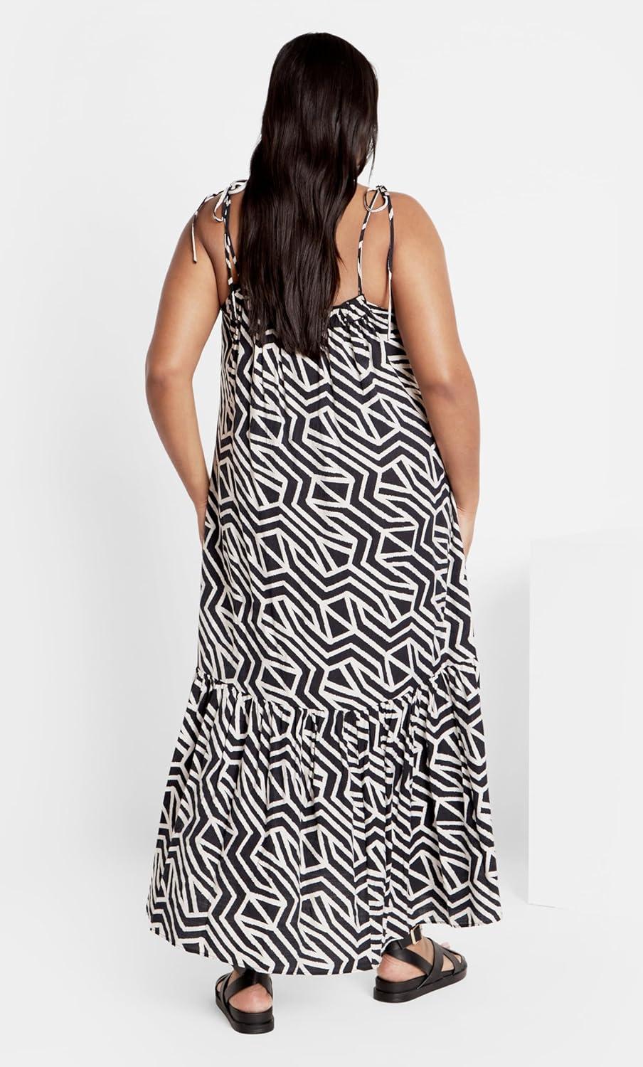 image:imageCity Chic Womens DressErica Print MaxiMono Swirl