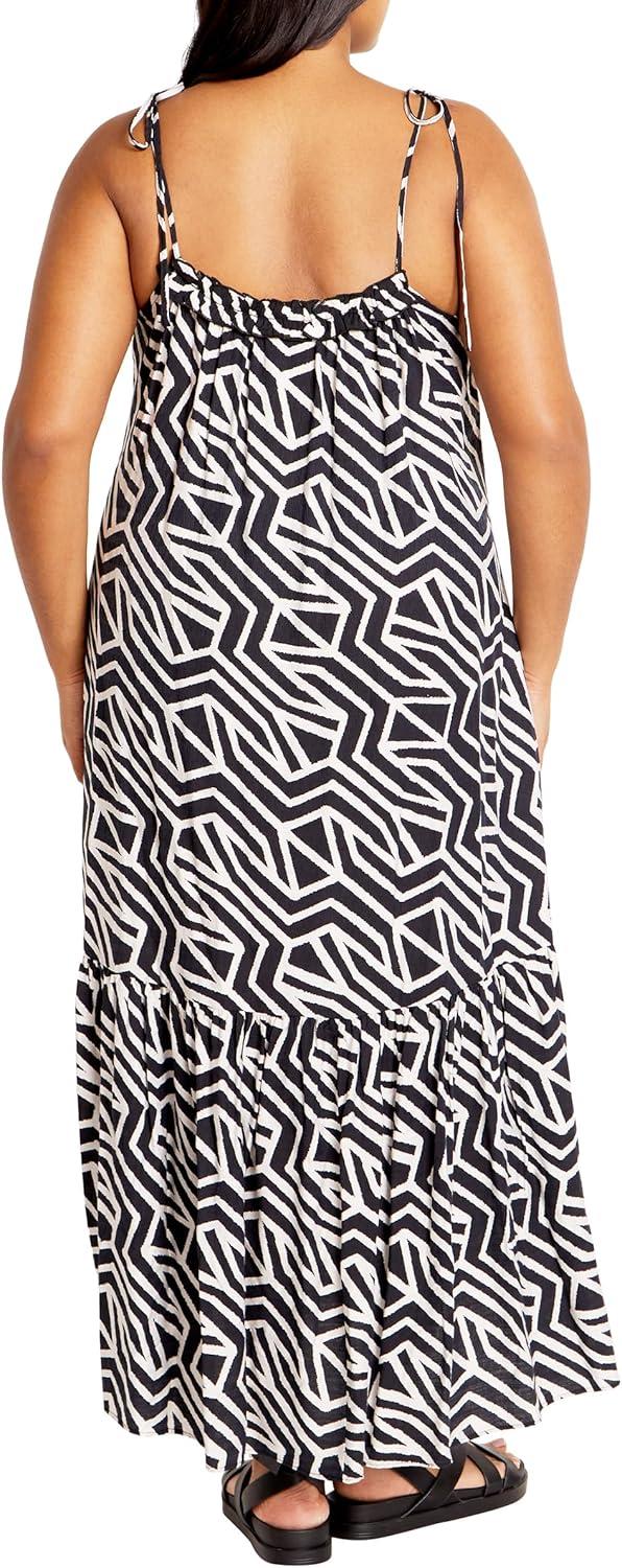 image:imageCity Chic Womens DressErica Print MaxiMono Swirl