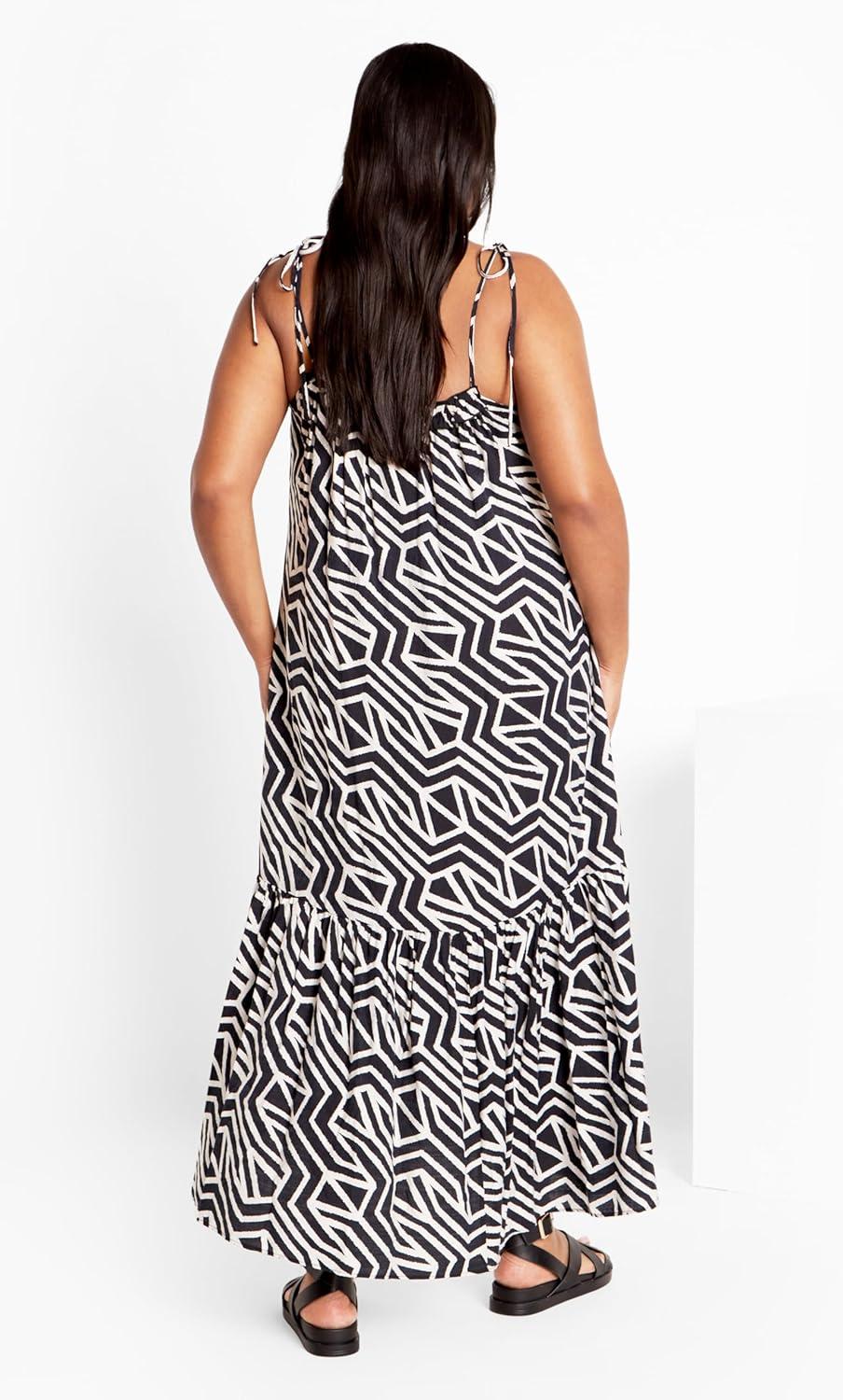 image:imageCity Chic Womens DressErica Print MaxiMono Swirl