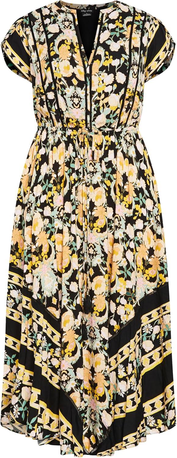 image:imageCity Chic Womens DressZella MaxiBlack Print