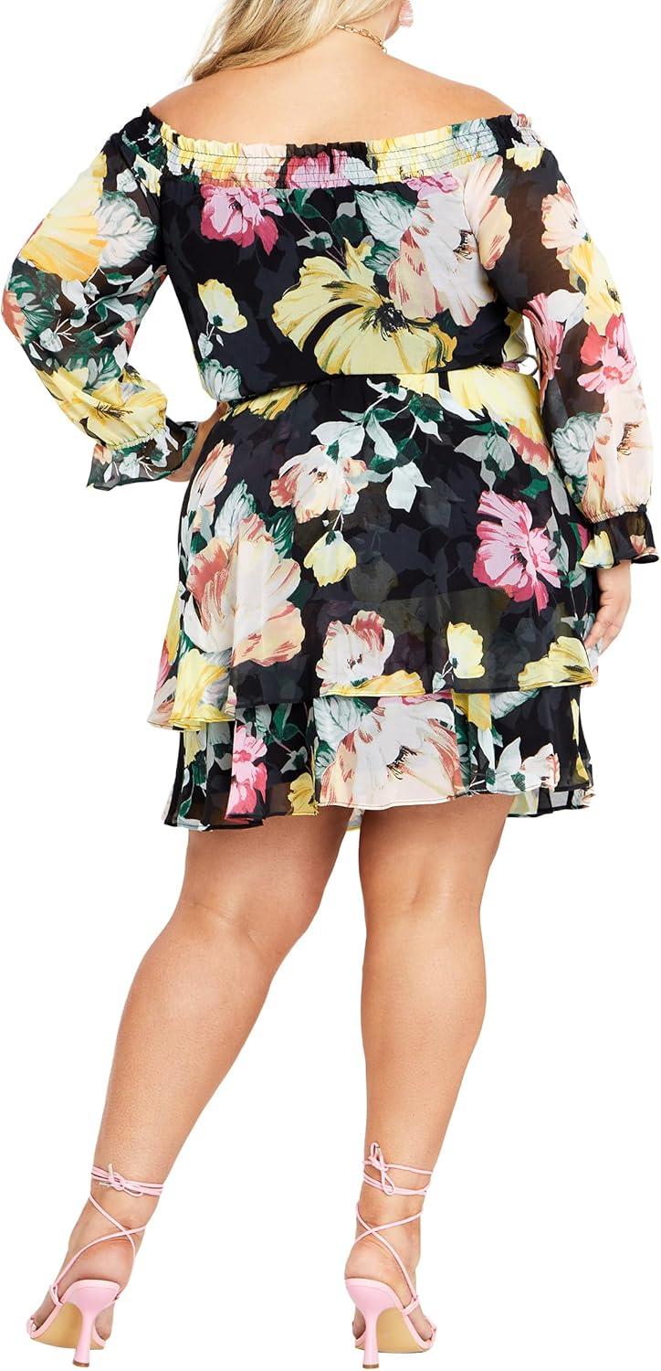 image:imageCity Chic Womens Plus Size Athena DressBlk Melanie Bloom