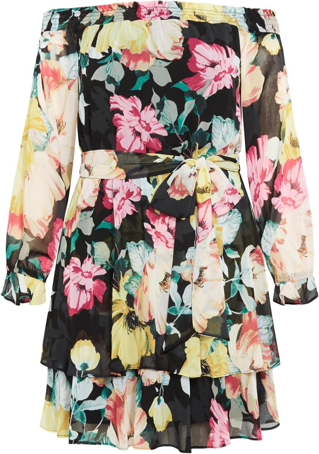 image:imageCity Chic Womens Plus Size Athena DressBlk Melanie Bloom