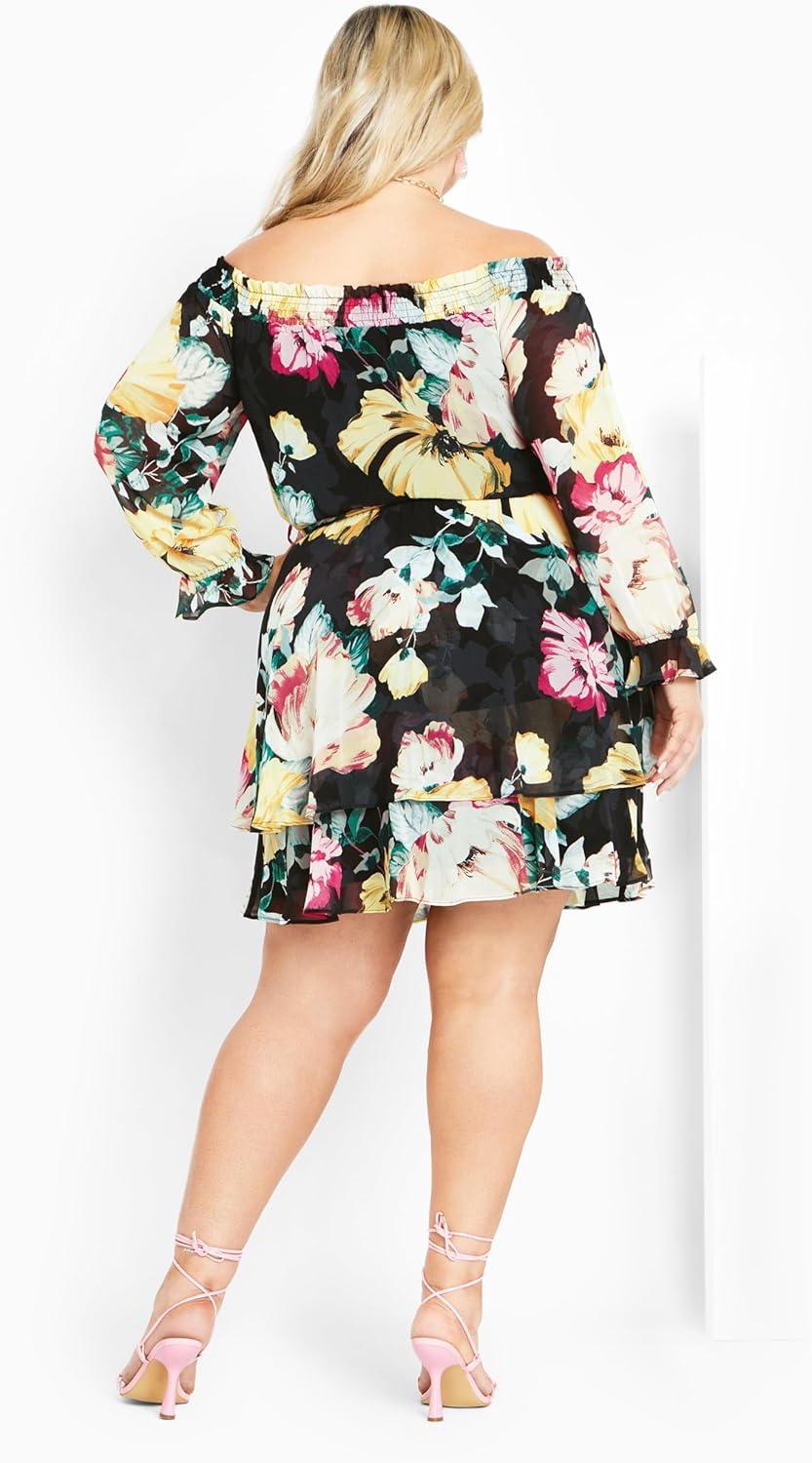 image:imageCity Chic Womens Plus Size Athena DressBlk Melanie Bloom