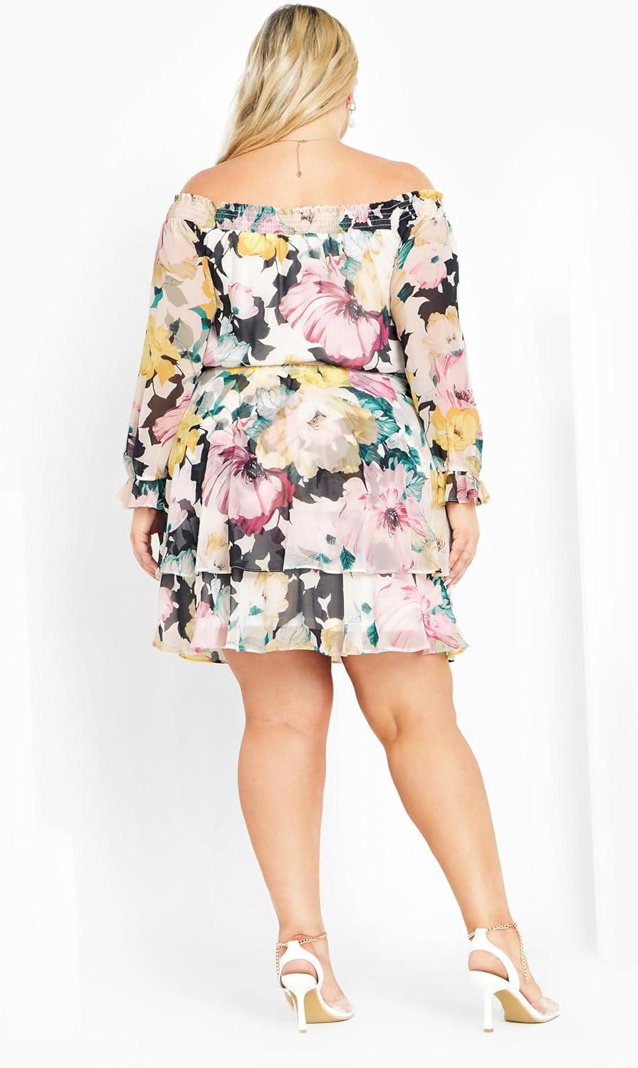 image:imageCity Chic Womens Plus Size Athena DressIvory Melanie Bloom