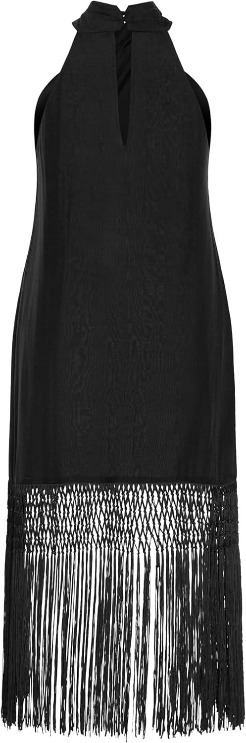 image:imageCity Chic Womens Plus Size Calypso Fringe DressBlack