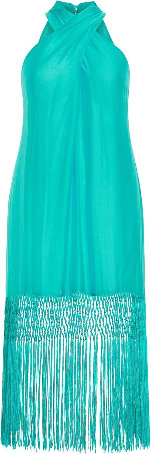 image:imageCity Chic Womens Plus Size Calypso Fringe DressLagoon