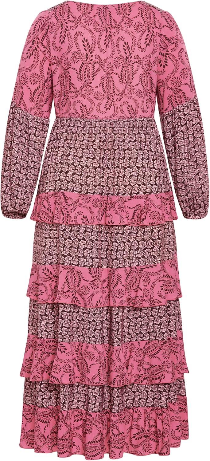 image:imageCity Chic Womens Plus Size Clementine Maxi DressPink Print