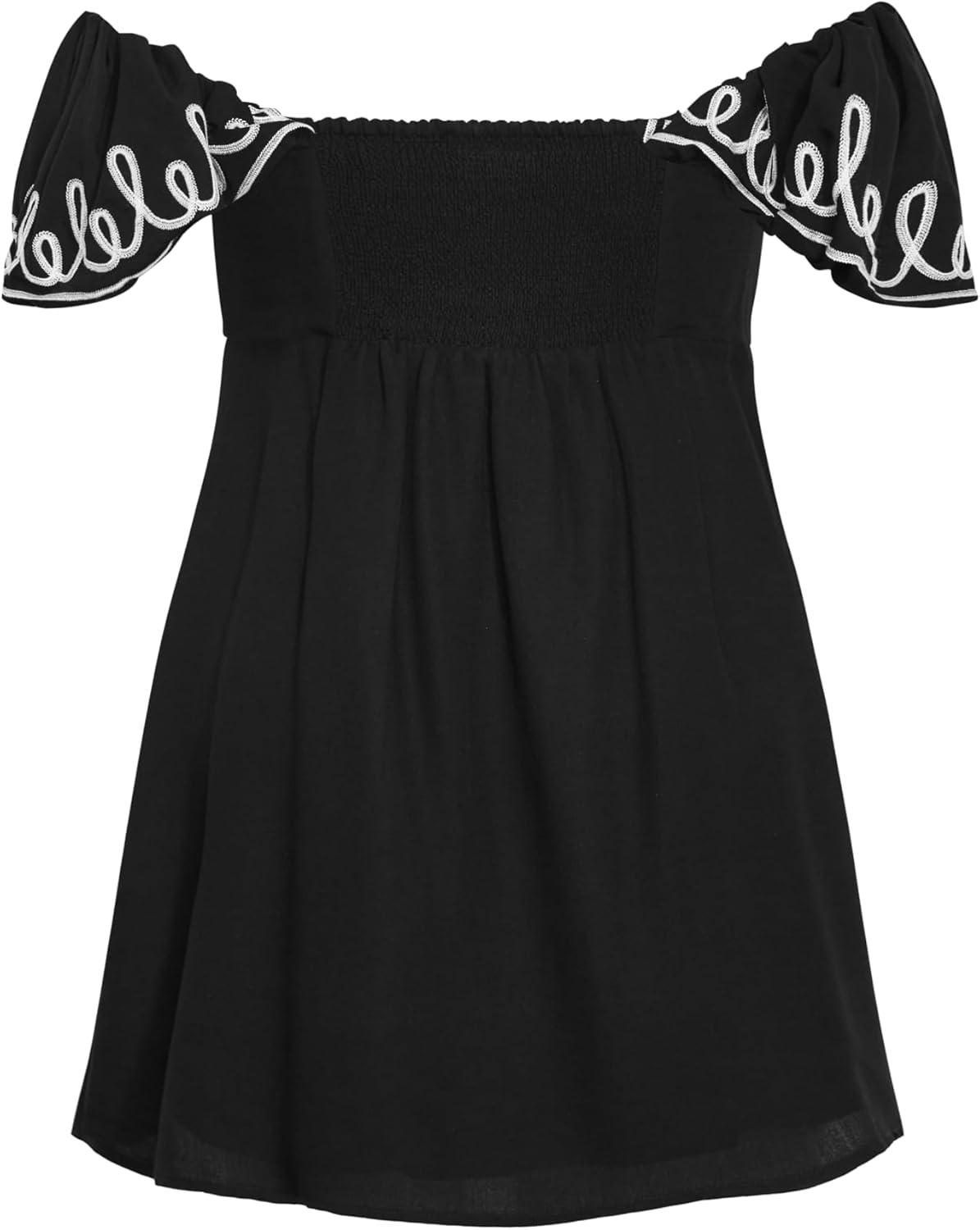 image:imageCity Chic Womens Plus Size Cocktail Dress Hana EmbroideredBlack